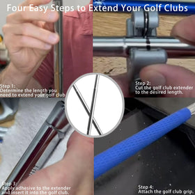Easy installation on a golf shaft using Yomktsvn extender