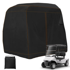 YONQIFON golf cart cover for 2 passengers provides waterproof rain and dust protection.