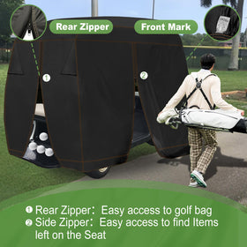 YONQIFON 4-seat universal fit covers Yamaha, Club Car, EZGO, and Honda carts.