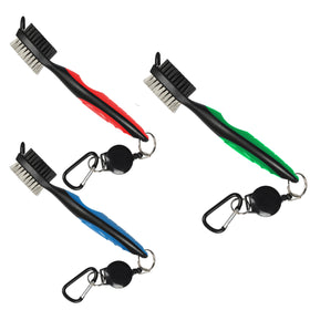 Yoport golf club brush with retractable carabiner for quick on-course cleaning.