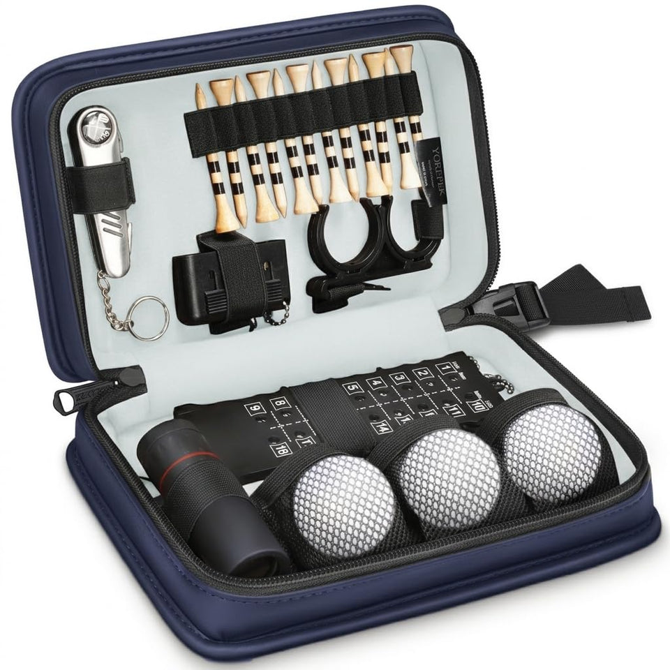 YOREPEK golf accessories kit in brown leather case keeps essentials organized on the course