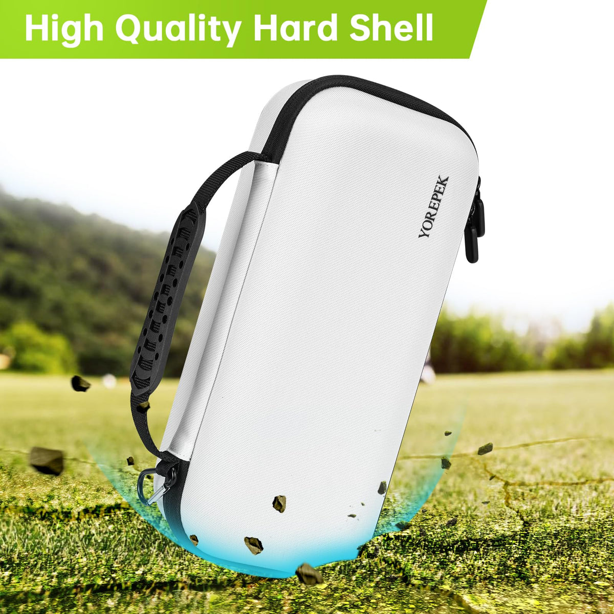 Built-in carabiner clip on YOREPEK case for easy travel