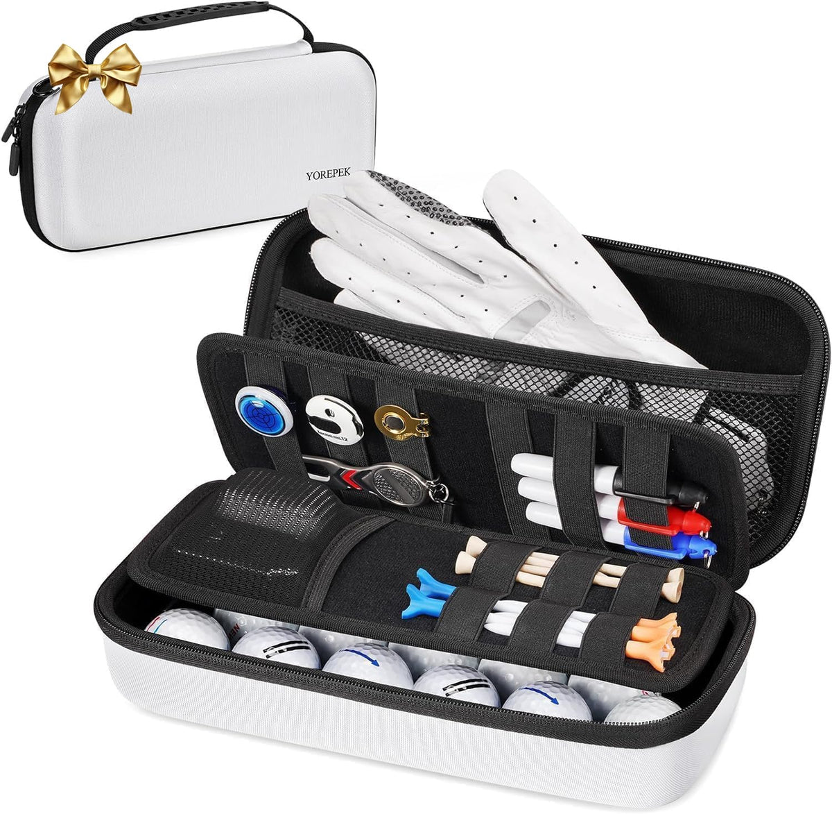 YOREPEK golf glove holder case closed view protects gear on the course