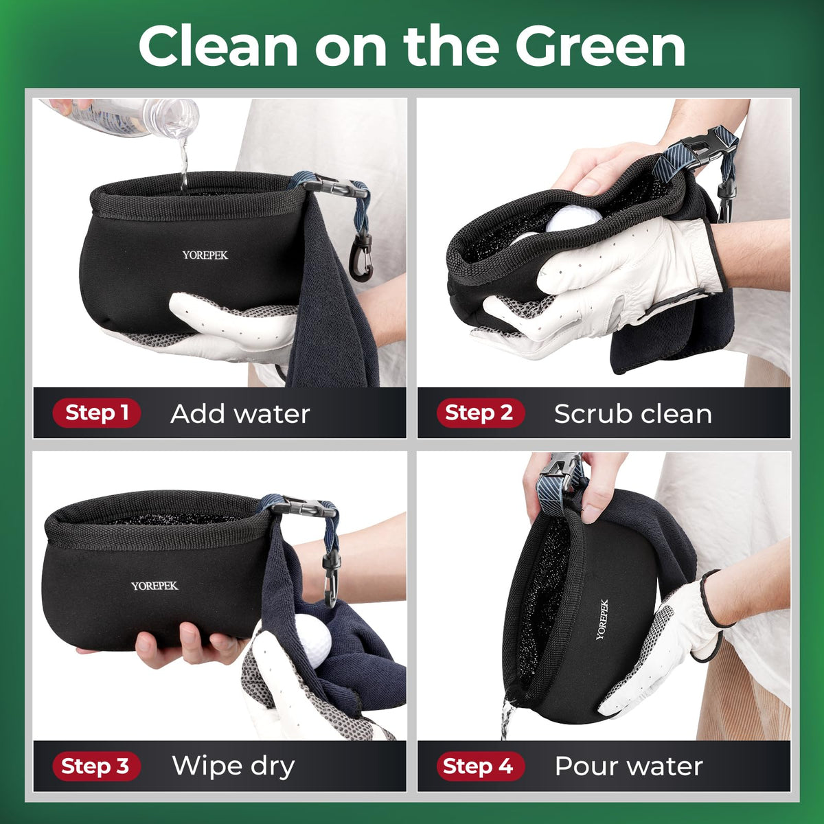 YOREPEK high-friction microfiber lining detail lifts dirt without scratches