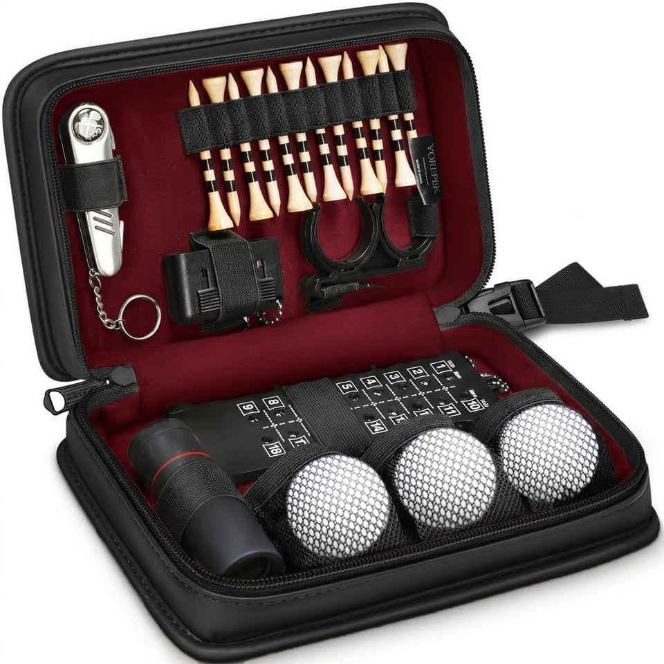 YOREPEK leather golf case with zipper for easy transport