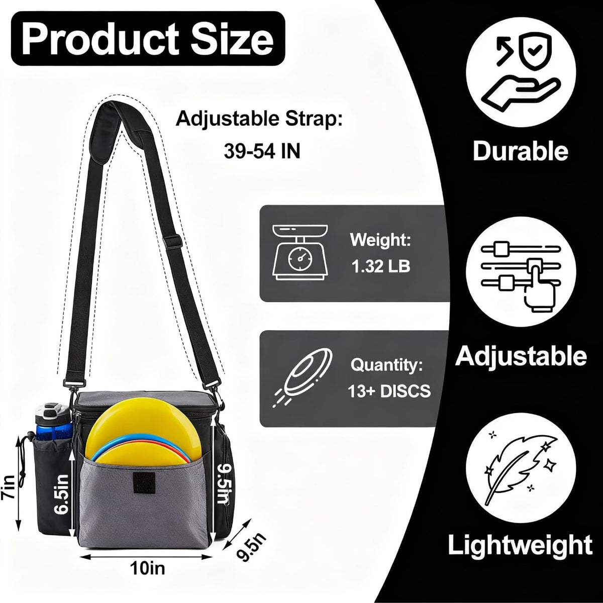 Multiple compartments on the Yosoo Health Gear disc bag keep gear organized.