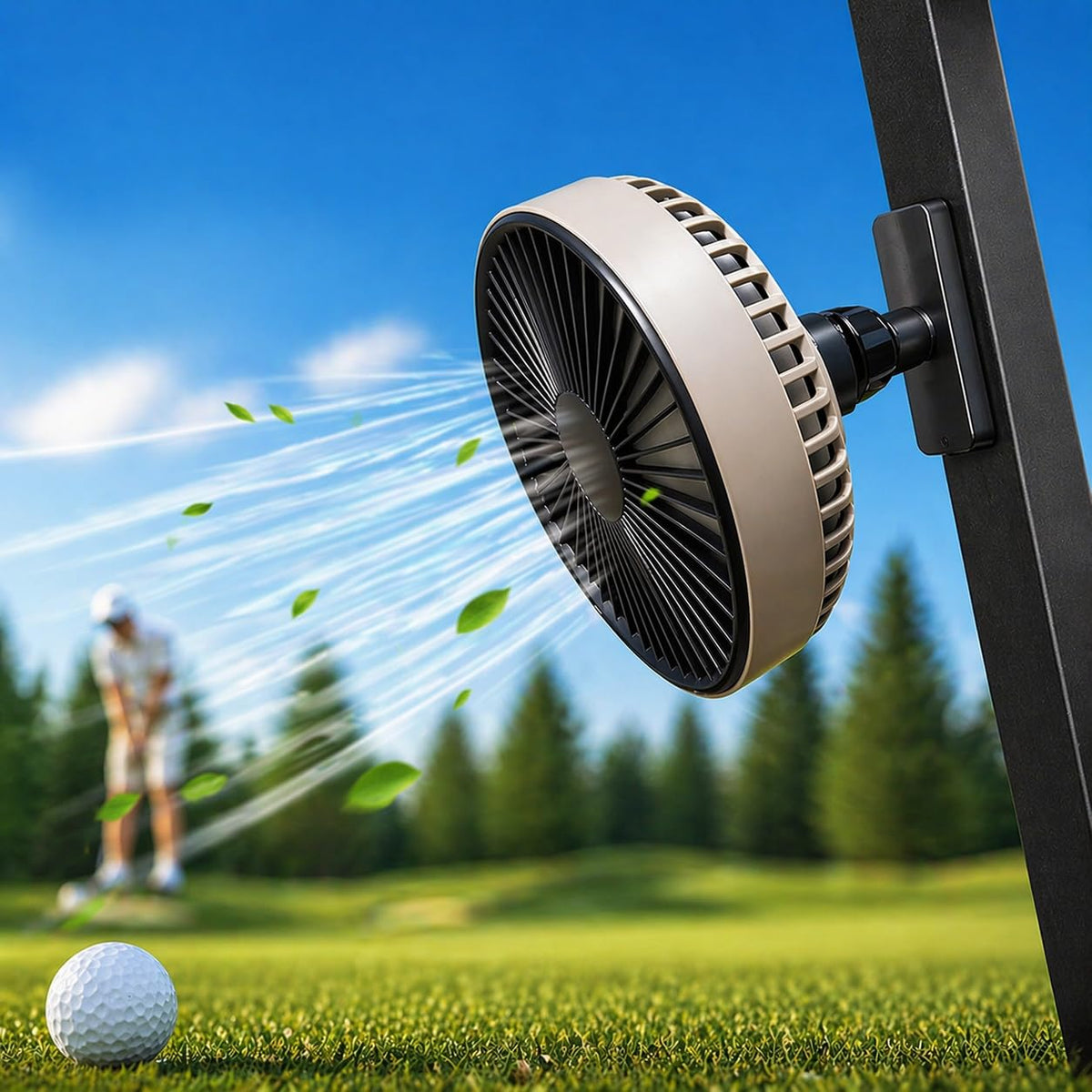 YOUXIFUN golf cart fan with magnetic base for quick EZGO attachment