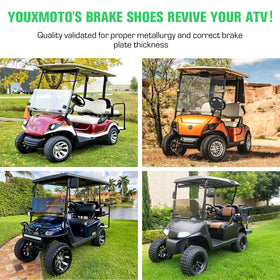 Youxmoto brake shoes kit anti-rust coating detail emphasizes corrosion resistance during use