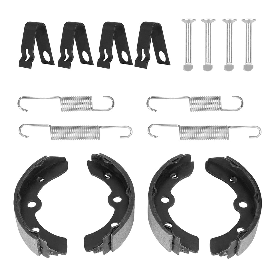 Youxmoto brake shoes kit for Club Car DS front view highlights durable aluminum alloy construction