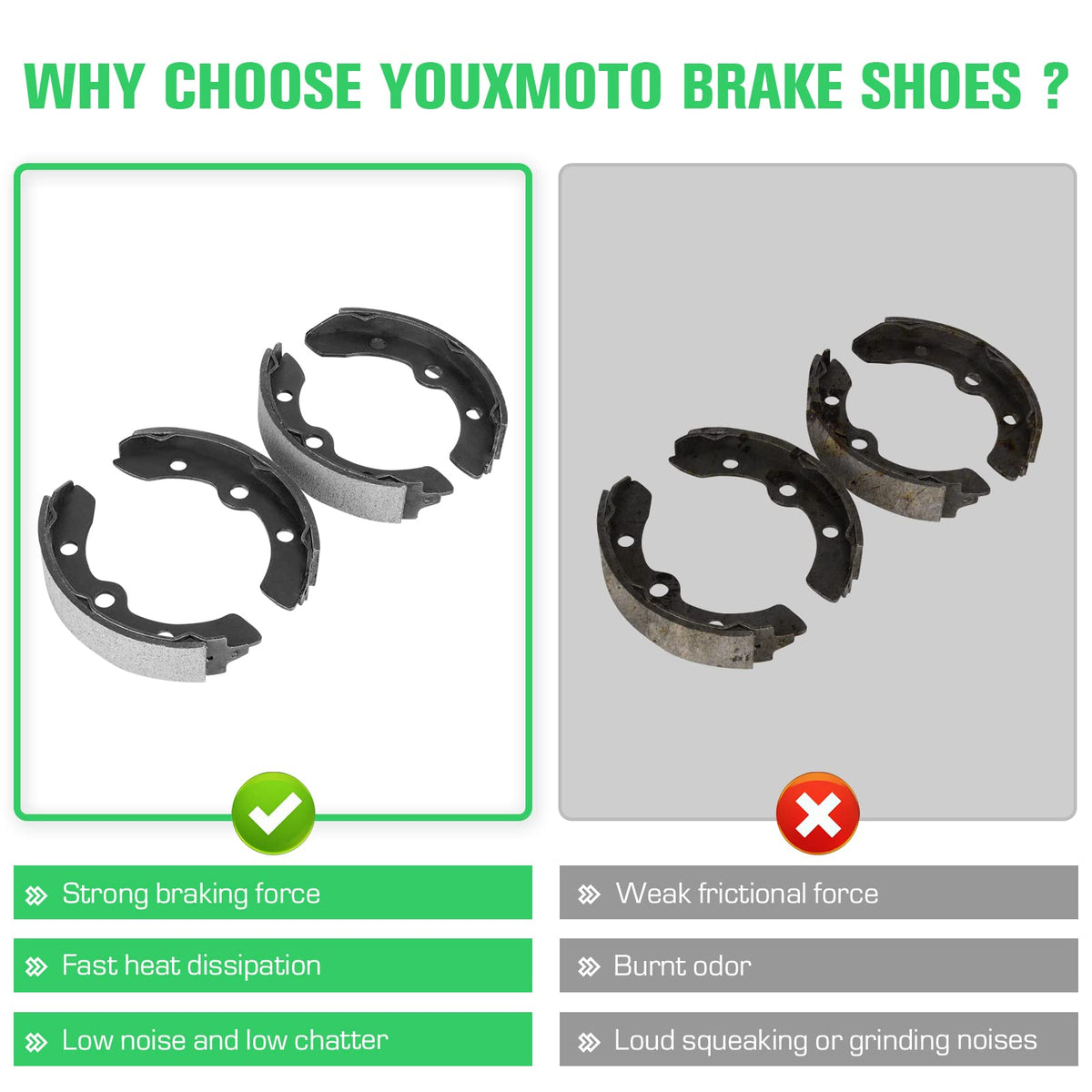 Youxmoto brake shoes for Club Car DS installation, reliable stopping power