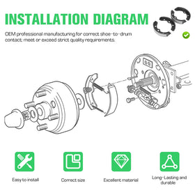 Youxmoto brake shoes kit for Jacobsen, Taylor-Dunn, Hyundai trucks replacement