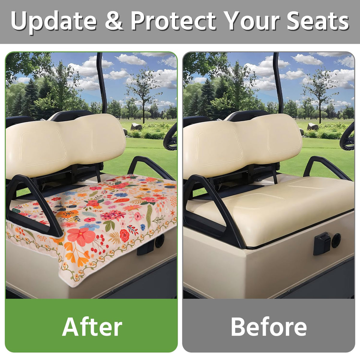 yrhsnclsdg protects seats from dirt while traveling on the course.