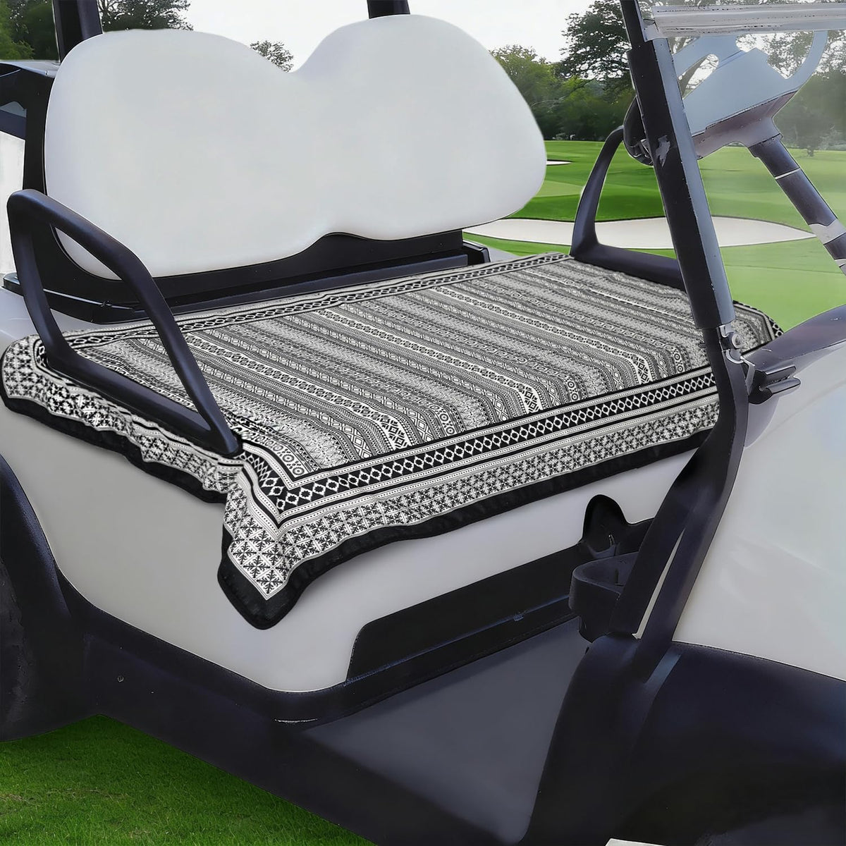 yrhsnclsdg universal seat cover for 2-seat cart protects seats and enhances comfort.