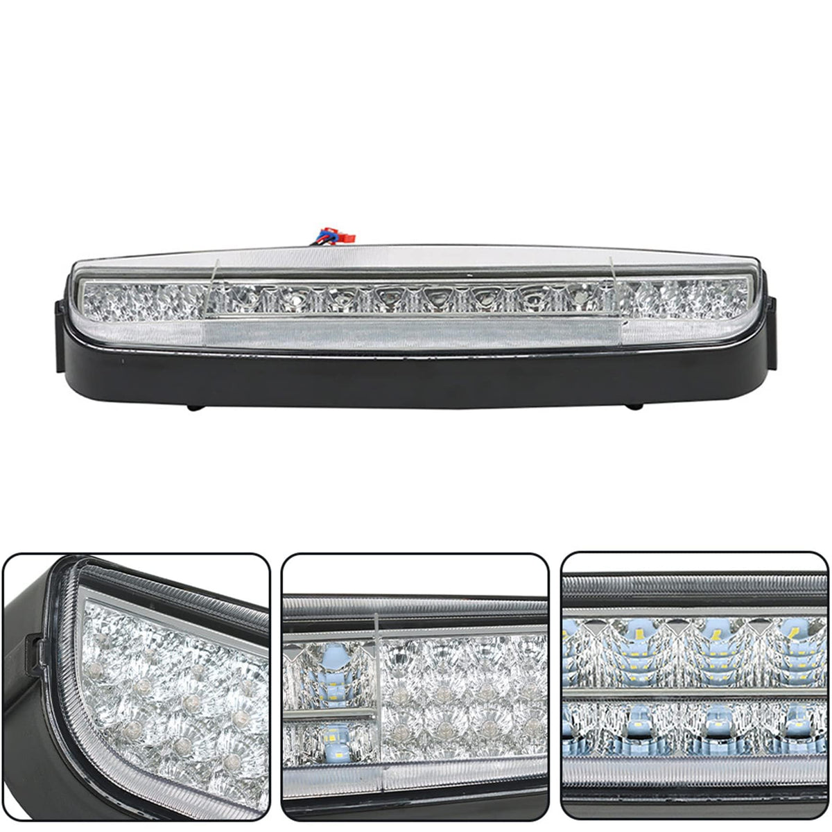 YSMN headlight bar close-up shows LED strip quality and fit