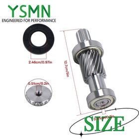 YSMN metal alloy shaft close-up highlights high-strength construction for reliable performance.