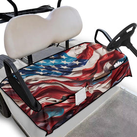 Yspwyqan American Flag seat cover front view showing pockets and pattern