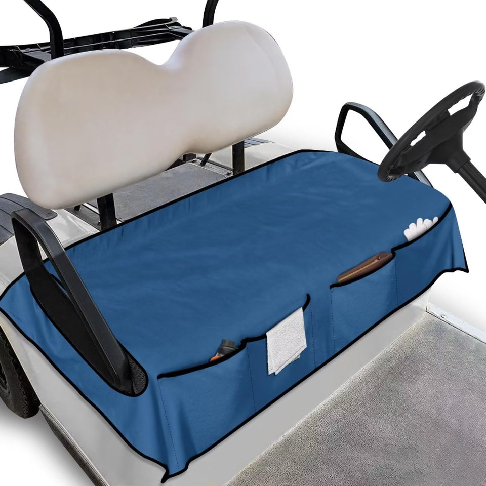 Yspwyqan blue pattern golf cart seat cover protects EZGO, Yamaha, and Club Car seats.
