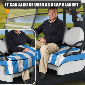 Yspwyqan Blue Stripes seat cover side view highlighting anti-slip fit