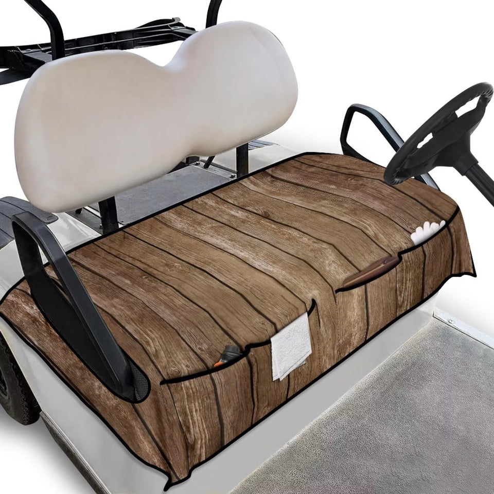 Yspwyqan brown stripes seat cover close-up showing durable polyester protection