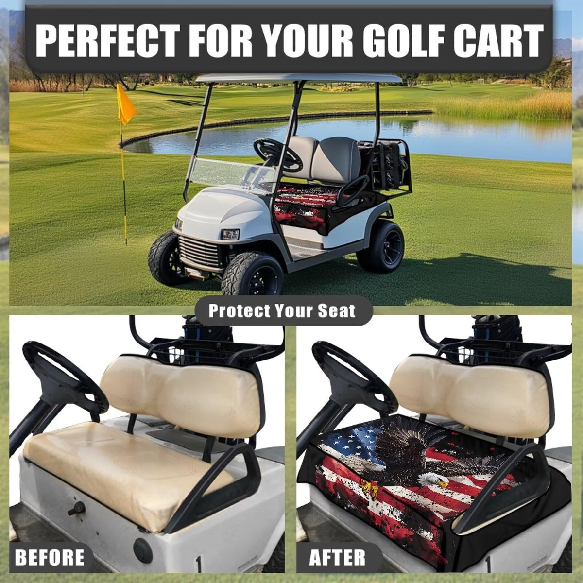 Universal size fits EZGO, Yamaha, and Club Car golf carts