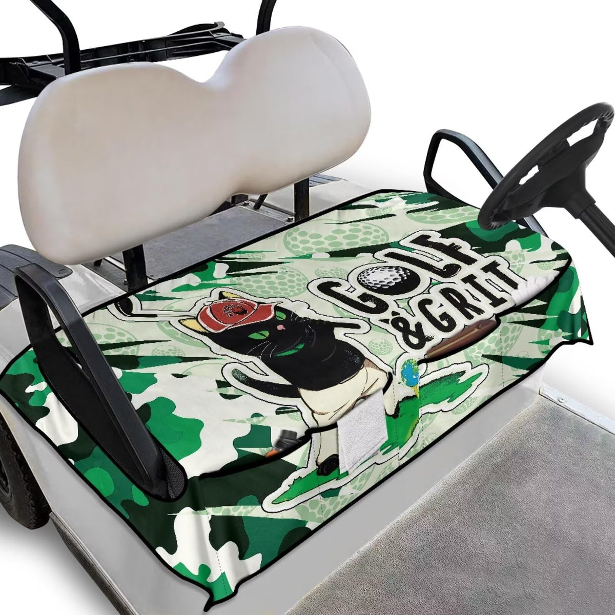 Yspwyqan funny cat golf cart seat cover anti-slip keeps seat secure during rides
