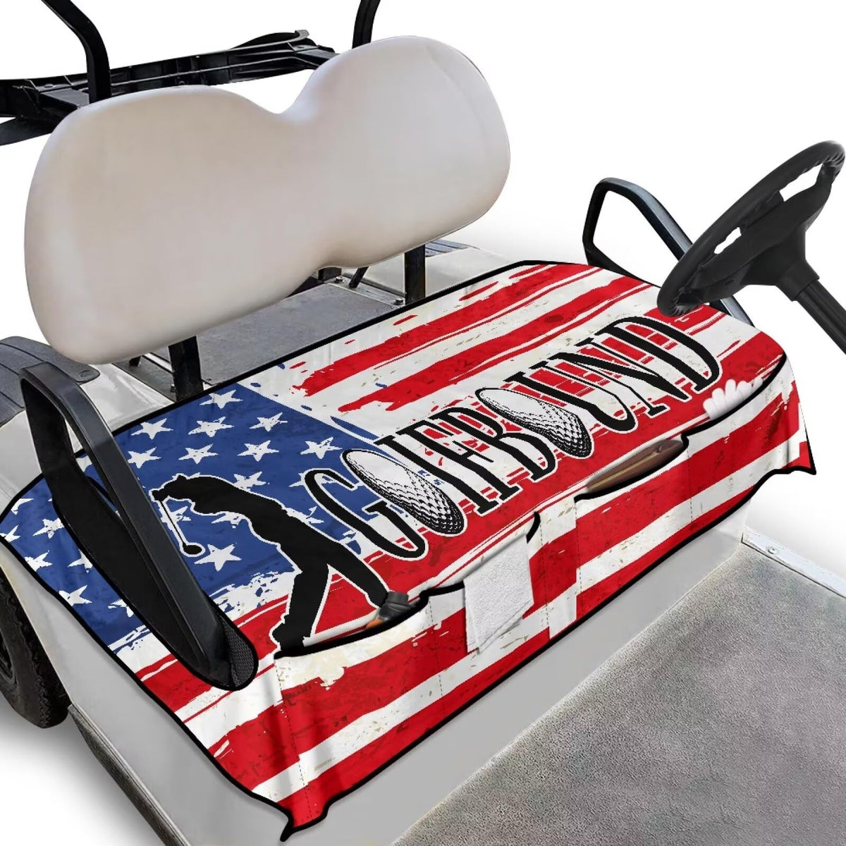 Yspwyqan golf cart seat cover anti-slip keeps the seat secure during rides.