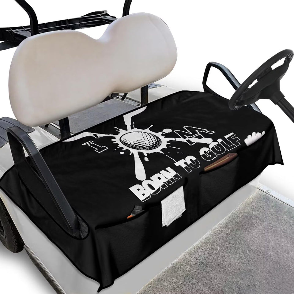 Yspwyqan golf cart seat cover with pockets protects the seat and adds storage.