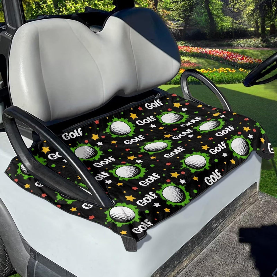 Yspwyqan golf pattern seat cover protects two-person seats and adds style.