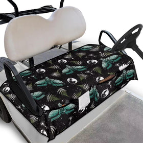 Yspwyqan Gothic Moth seat cover on EZGO cart enhances protection and style.