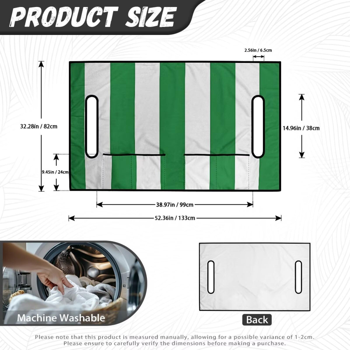 Yspwyqan green stripe seat cover machine washable and portable.