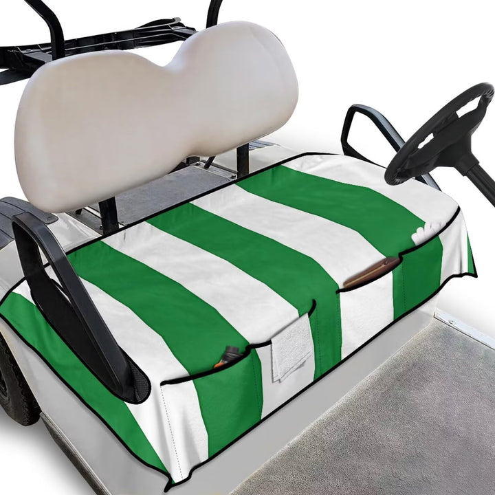 Yspwyqan green stripe seat cover front view protects seats.