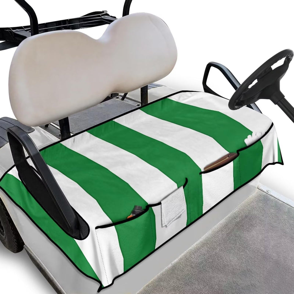 Yspwyqan green stripe seat cover front view protects seats.
