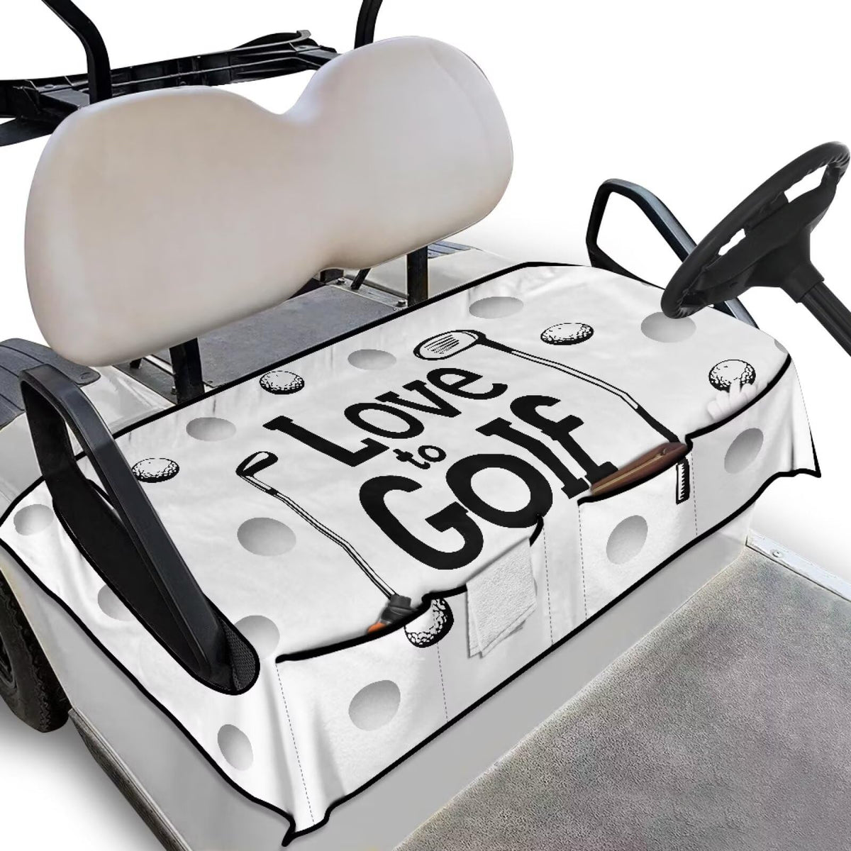 Yspwyqan Love Golf seat cover anti-slip for secure grip during cart rides.