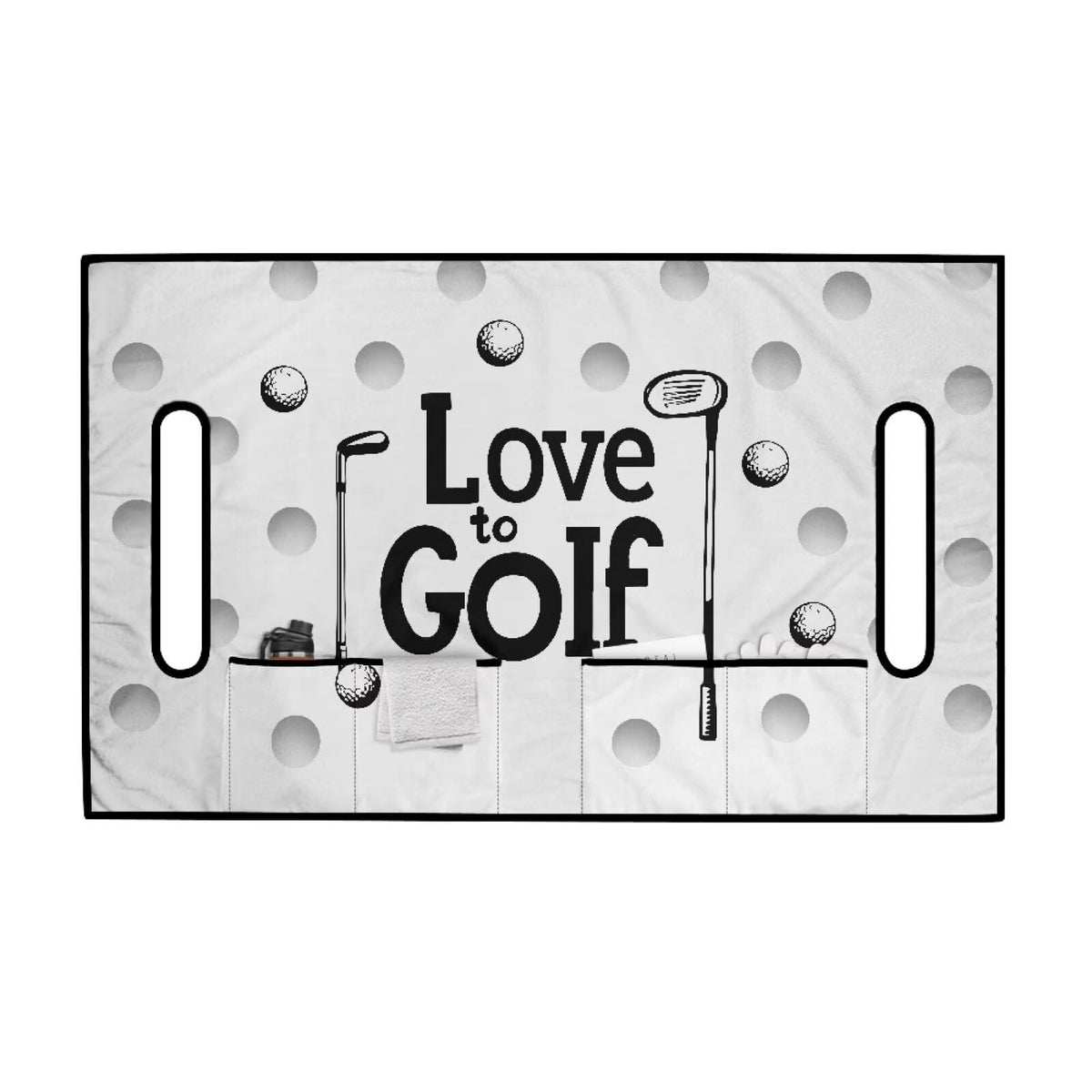 Yspwyqan Love Golf seat cover breathable polyester resists wear and fading.