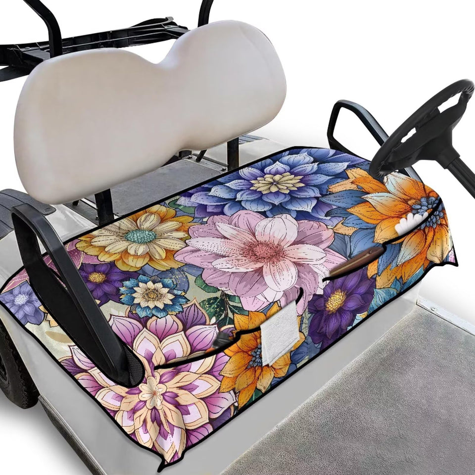 Yspwyqan Mandala Floral seat cover front view protects seats stylishly.