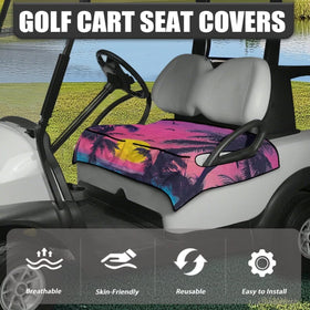 Yspwyqan universal-fit seat cover on club car with pockets visible.