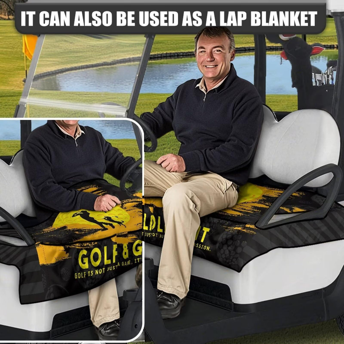 Yspwyqan seat cover pockets add organized storage for golf accessories.