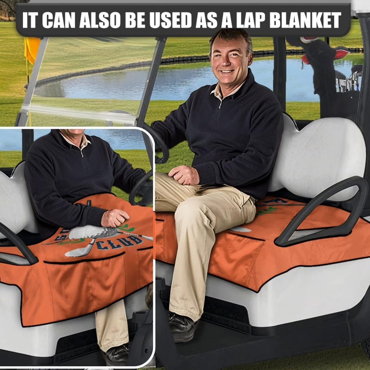 Yspwyqan seat cover with pockets provides convenient storage on the cart