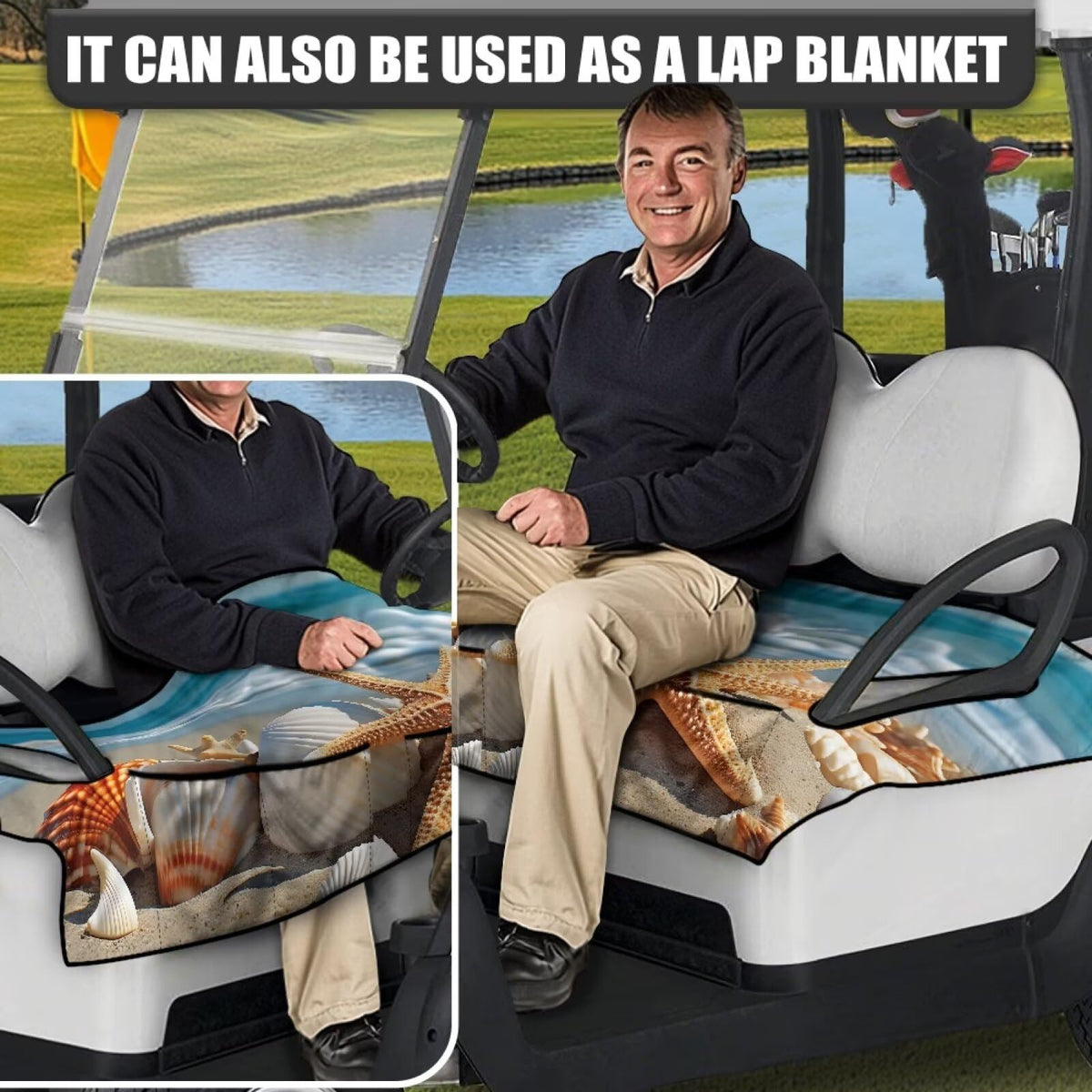 Yspwyqan Starfish seat cover with anti-slip grip around the armrest area.
