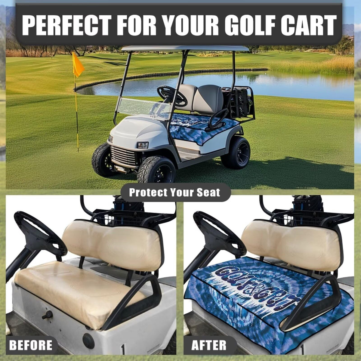Yspwyqan universal fit seat cover fits EZGO, Yamaha, and Club Car models.