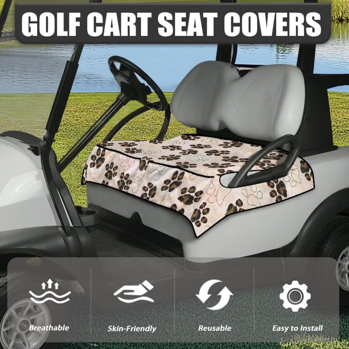 Yspwyqan universal seat cover demonstrates quick one-step installation.