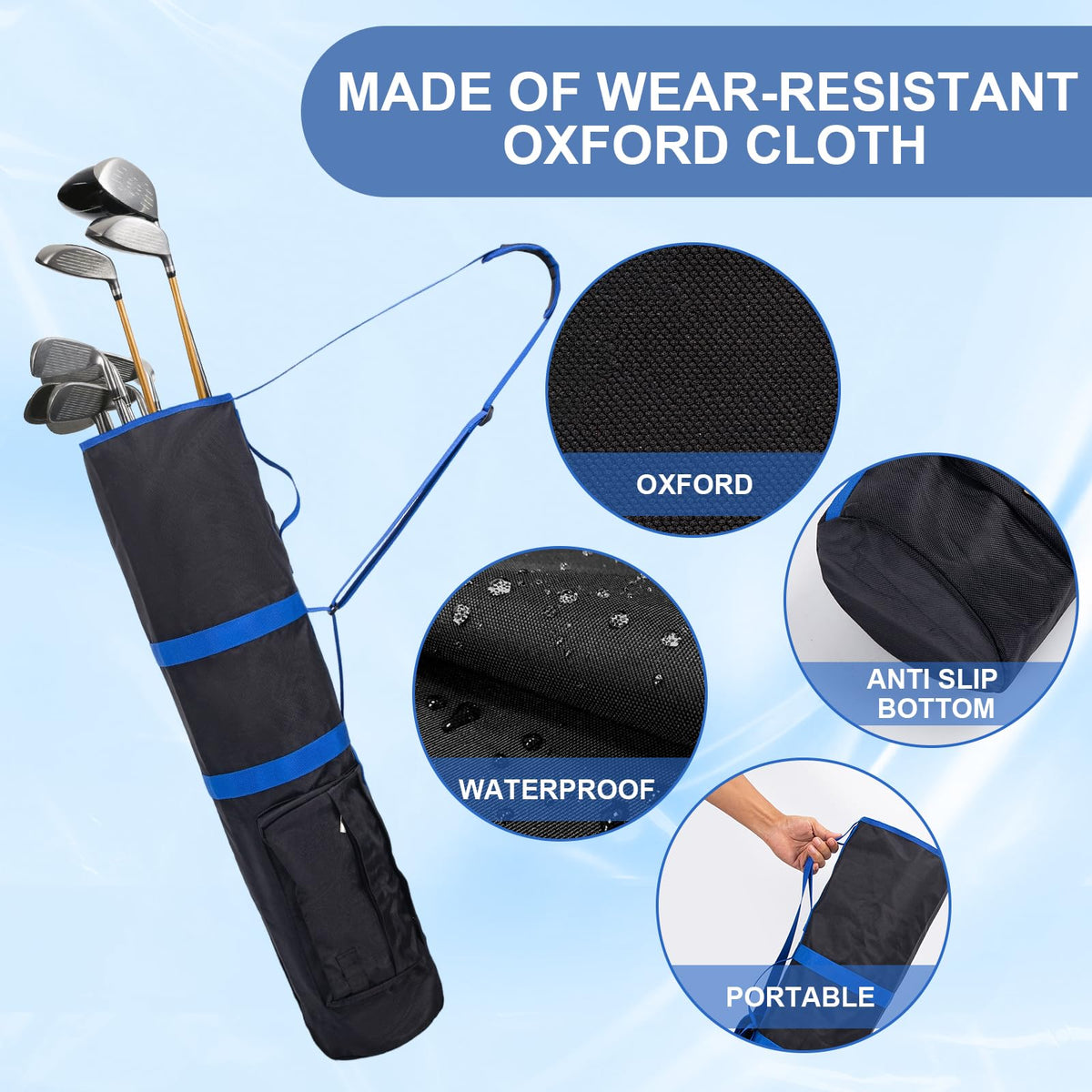 YTDYQFLZH adjustable-strap golf bag offers comfortable carrying.