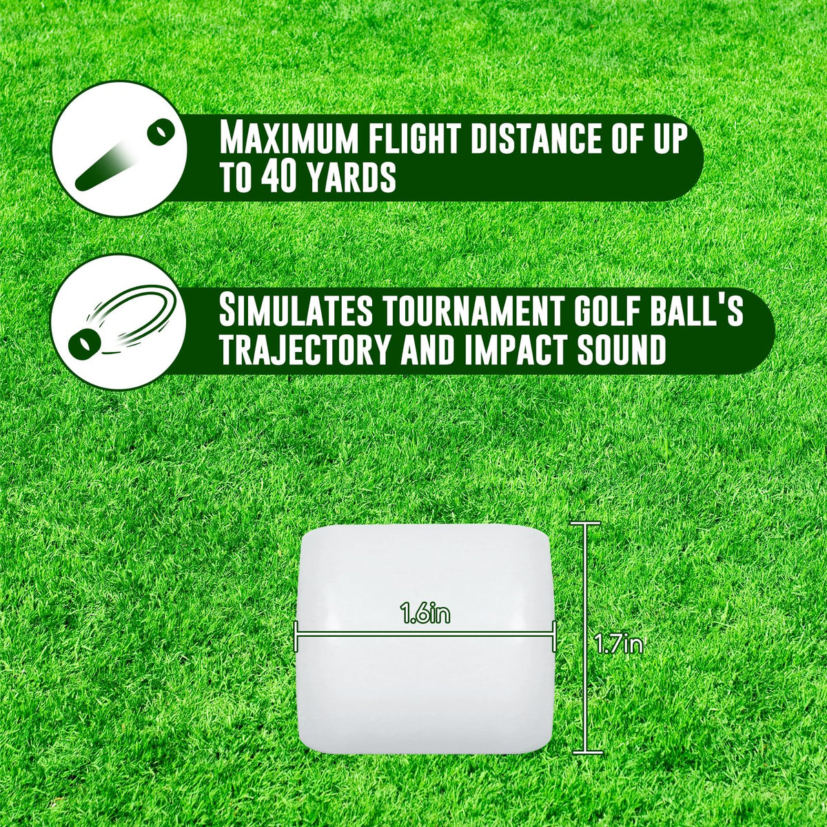 Yummy Sam 18-pack practice golf balls: reduces ball retrieval during long practice sessions