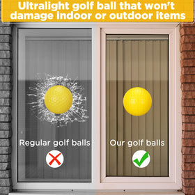 Yunsailing backyard practice scene with bright yellow balls.