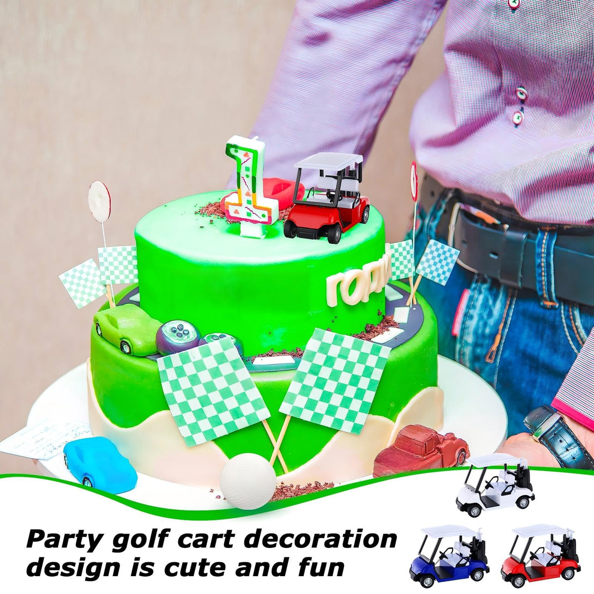 Yunsailing white golf cart decor for clean tabletop styling