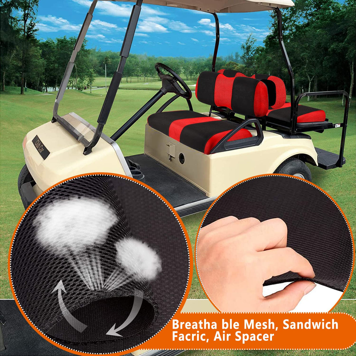 YUWEIDG0769 easy tool-free installation on Club Car DS seats.