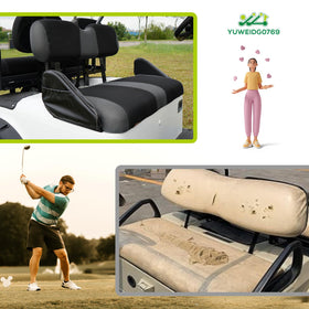 Fit diagram showing EZGO TXT cushion dimensions for YUWEIDG0769
