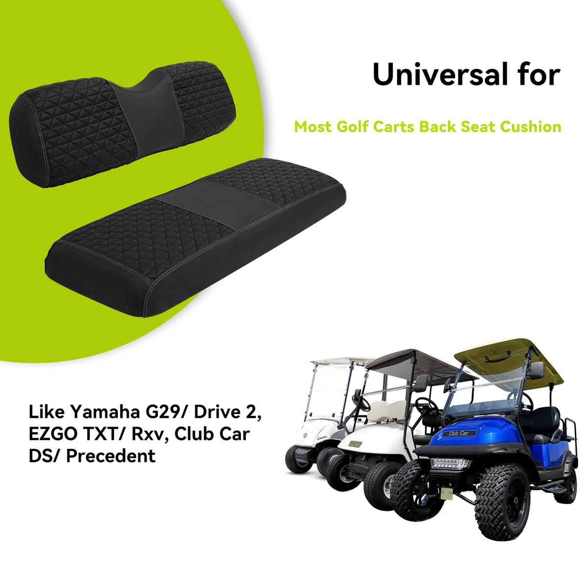 YUWEIDG0769 EZGO TXT compatible back seat area illustrating snug fit