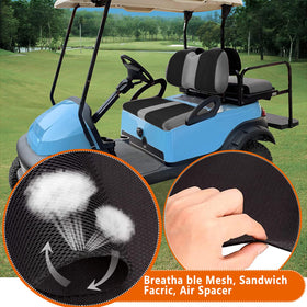 YUWEIDG0769 front seat and backrest cover installed on Club Car Precedent