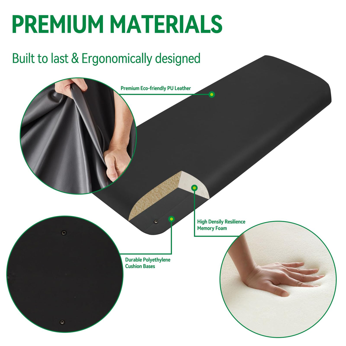 YUWEIDG0769 golf cart PU leather texture — waterproof, easy-clean surface.